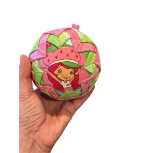 Handmade quilted strawberry shortcake Christmas ornament ball